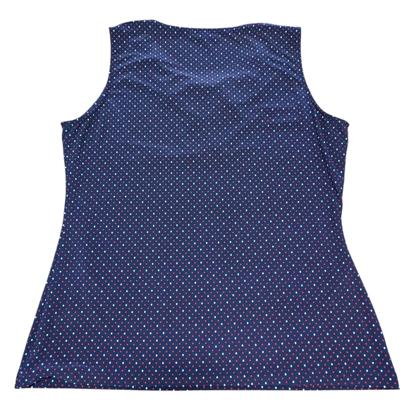 Tommy Hilfiger Sleeveless Red, White, Blue Top w Keyhole Neck - Picture 2 of 7